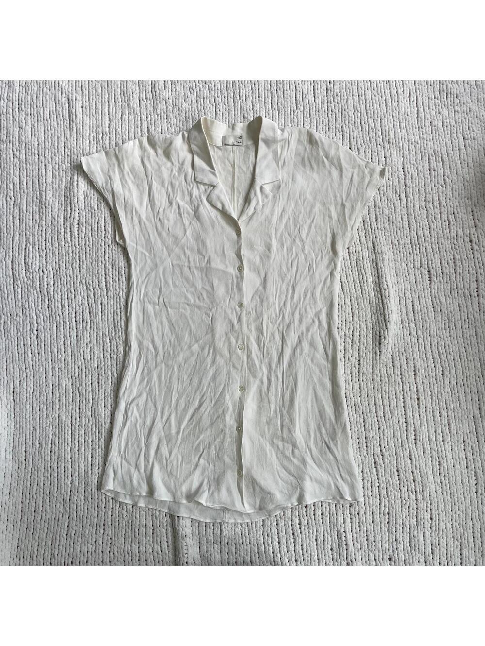 Wilfred Women's White Crepe Button Mini Dress - Size XS